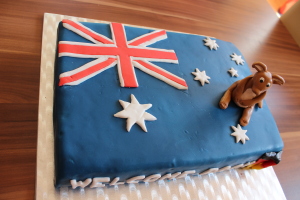 Torte Australienflagge mit Känguru