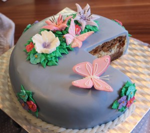 Flowercake with Butterflies